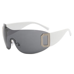 Fashion Rimless Y2K Sunglasses Retro Wrap Around Frameless Sunglasses