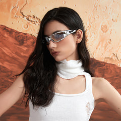 New Oval Frame Sunglasses for Fashion Y2K Retro Punk Pink Glasses