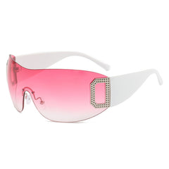 Fashion Rimless Y2K Sunglasses Retro Wrap Around Frameless Sunglasses