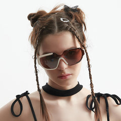 Large Frame Punk Sunglasses Women Outdoor Driving Party Glasses