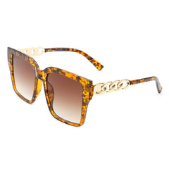 Women Chic Flat Top Tinted Fashion Square Sunglasses