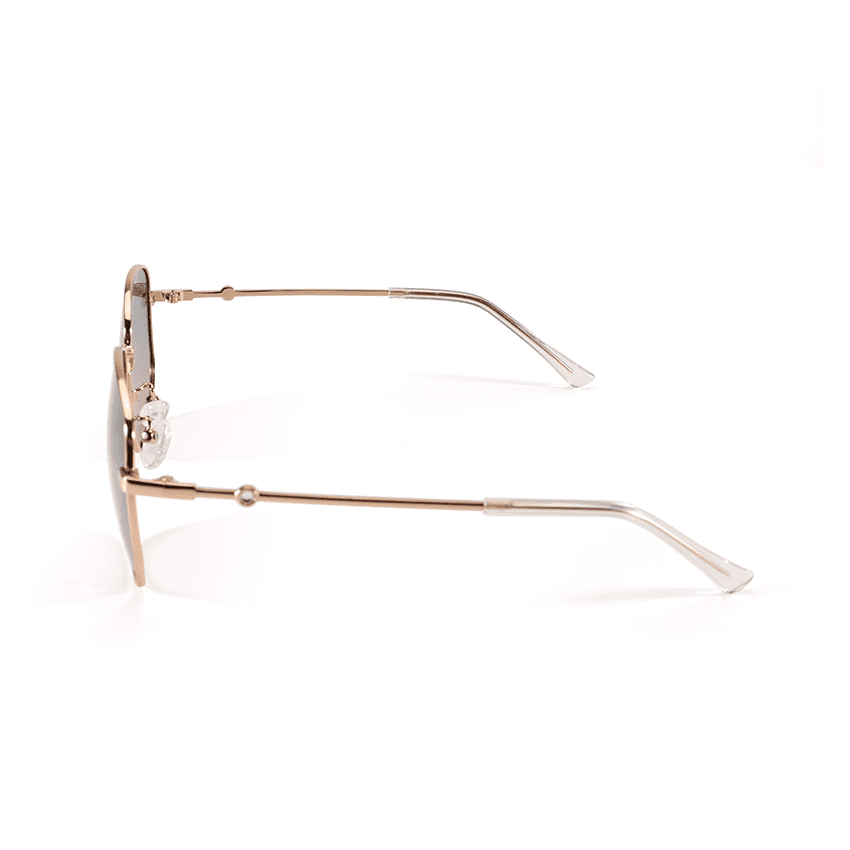 Female Brown Purple Polygon Sunglasses - Abdosy