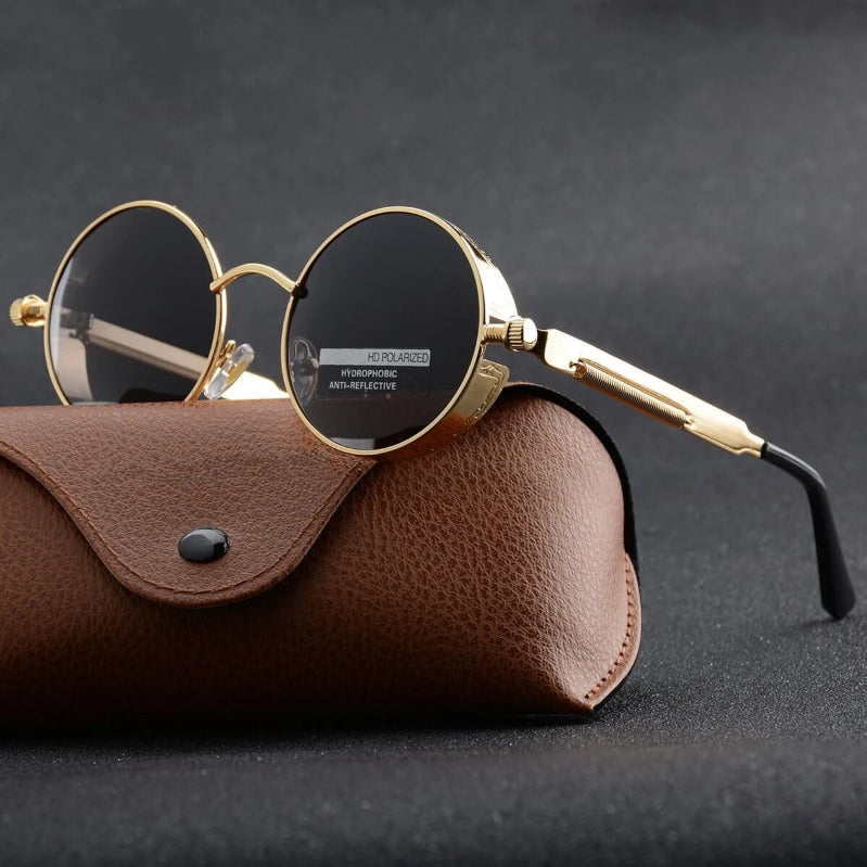 Round Steampunk Polarized Sunglasses