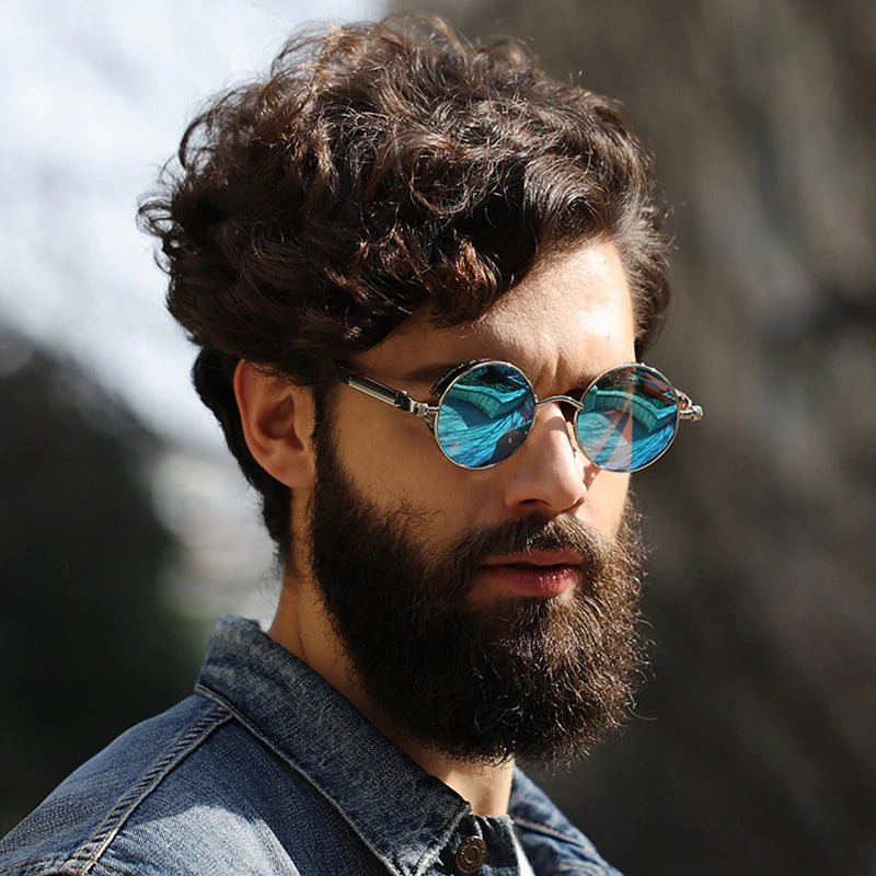 Round Steampunk Polarized Sunglasses