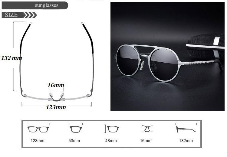 Abdosy Round Steampunk Polycarbonate Sunglasses