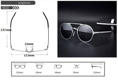 Abdosy Round Steampunk Polycarbonate Sunglasses