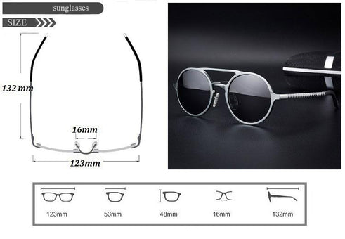 Abdosy Round Steampunk Polycarbonate Sunglasses